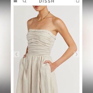 LEXI NATURAL LINEN MIDI DRESS